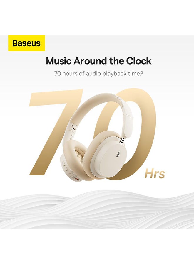 Baseus - Bowie D05 Wireless Bluetooth Foldable HiFi Stereo Music Headphone Beige Creamy White - Image 1