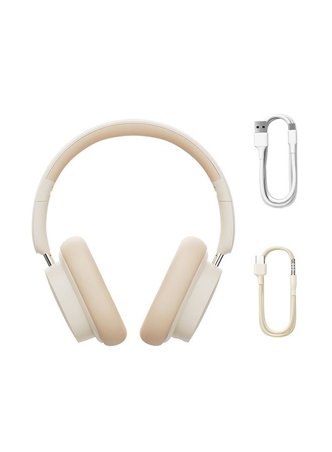 Baseus - Bowie D05 Wireless Bluetooth Foldable HiFi Stereo Music Headphone Beige Creamy White - Image 1