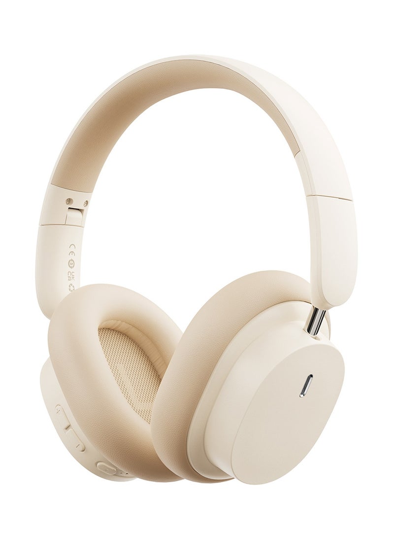 Baseus - Bowie D05 Wireless Bluetooth Foldable HiFi Stereo Music Headphone Beige Creamy White - Image 1