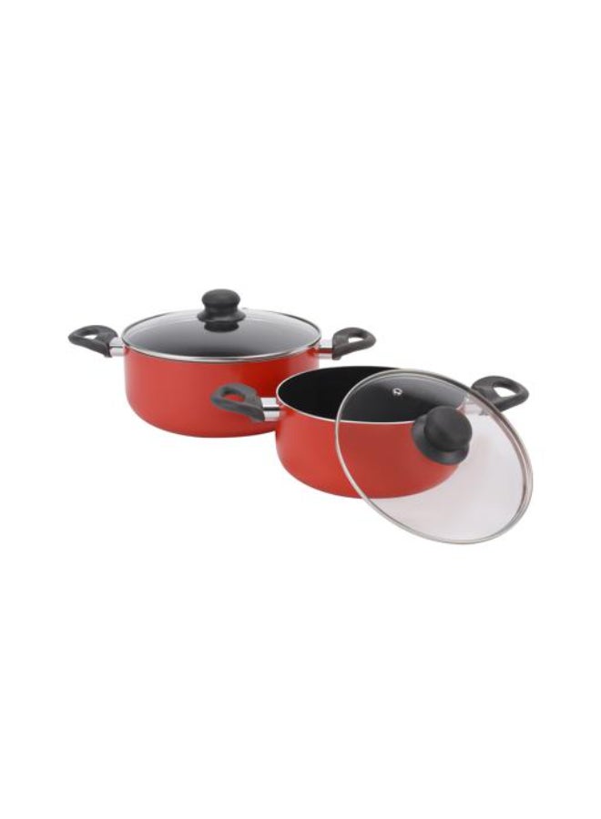 Royalford Royalford 9-Piece Non-Stick Cookware Set- RF11642| Aluminum Body With 3-Layer Construction, CD Bottom, Bakelite Handles And Glass Lid| Includes Casserole, Saucepan, Fry Pan, Bamboo Kitchen Tools| PTFE-Free And PFOA-Free| Assorted Colours 54.5x20x33cm  - Image 4