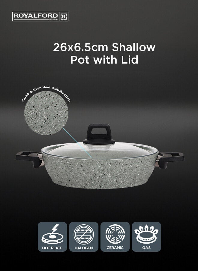 رويال فورد طقم أواني طهي و قدور جرانيت 9 قطع مع غطاء زجاجي مقوى رويال فور أخضر 68.5x39x21سم - Image 2