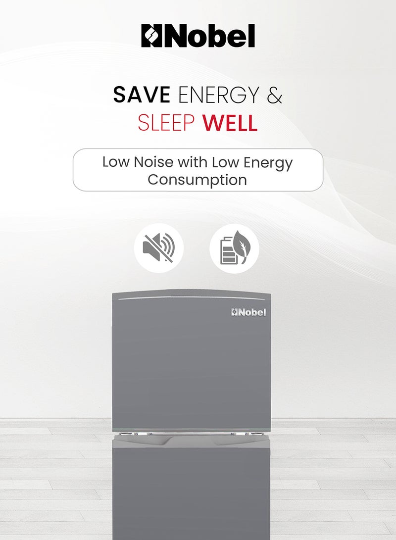 Nobel - 225 L Gross / 210 L Net, Double Door Refrigerator, Defrost, R600a Refrigerant, 3 Star Esma, Temperature Control, Inside Light, Outside Condenser, Removable gasket, Vegetable Crisper NR255RSI Inox - Image 1