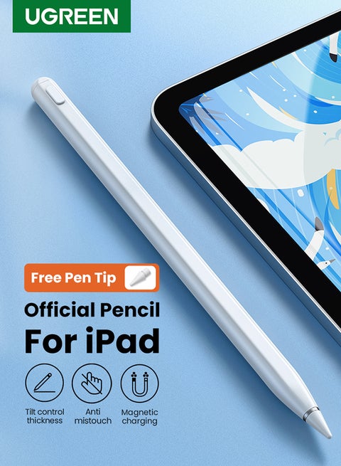 Stylus Pen with Tilt Sensitivity/Strong Magnetic, Universal Stylus Pencil 1/2 Generation, Compatible with iPad 2018-2022, iPad, iPad Pro, iPad Air, iPad Mini White