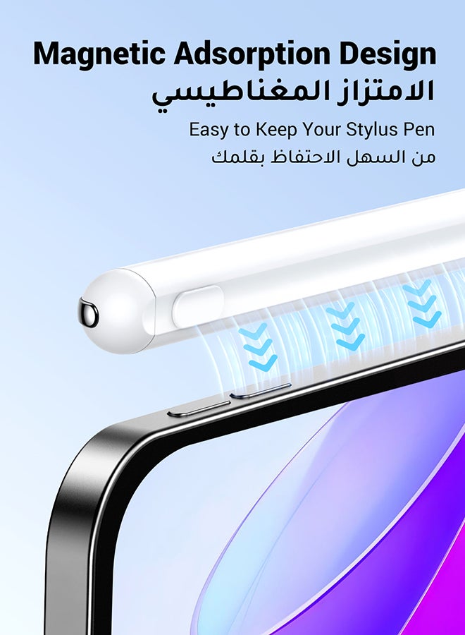 قلم ايباد ستايلس ذكي عالي التقنية بحساسية الإمالة / مغناطيسي قوي قلم ستايلس عالمي من الجيل الأول والثاني، متوافق مع ايباد برو و ايباد 2018-2022، ايباد، ايباد اير، ايباد ميني لون أبيض - pnsku/N53399823A/45/_/1710670963/a44b1850-a406-425a-bfba-99f8d612c054