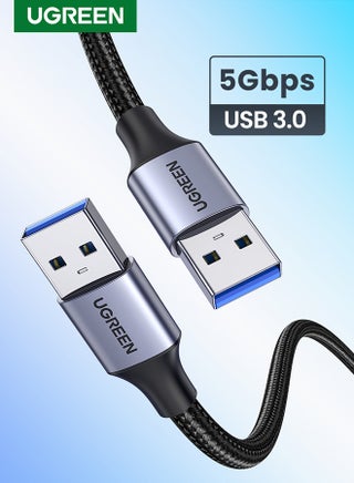 USB 3.0 A to A Cable USB to USB Cable Type A Male to Male USB 3.0 Cable Nylon Braided Cord Compatible for Data Transfer Hard Drive Enclosures, Printers, Modems, Cameras (0.5M) Black - pnsku/N53399912A/45/_/1713689533/e93027f7-3f5b-4581-a034-b97cf42603e3
