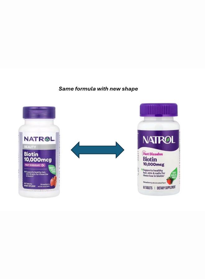 Natrol Biotin 10000Mcg Fast Dissolve 60 Tablets - Image 1
