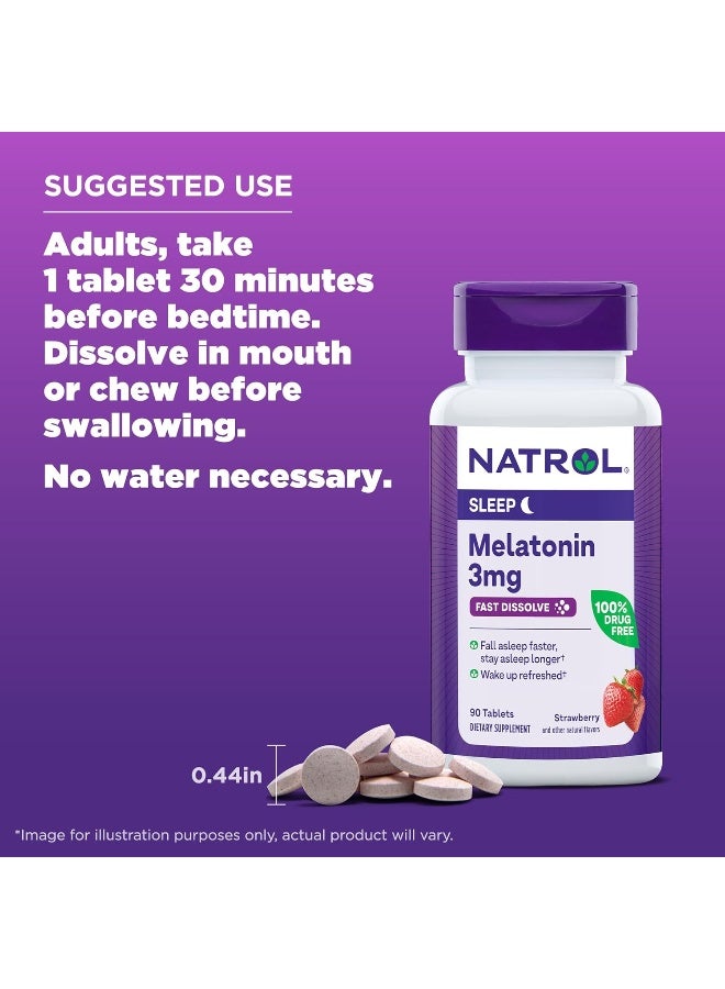 Natrol Sleep Melatonin, Fast Dissolve 3 mg, 90 Tablets Packaging May Vary - Image 5