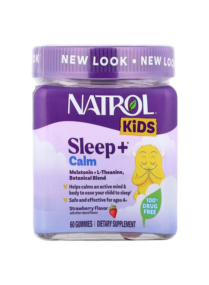 Natrol, Kids, Sleep +Ã‚Â® Calm Gummies, Age 4+, Strawberry, 60 Gummies - Image 1