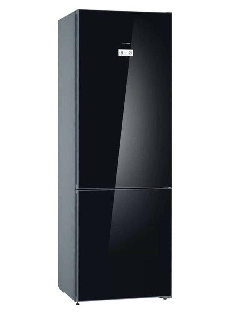 BOSCH Serie 6 Freestanding Fridge with Freezer at Bottom Glass Door 435 Litres KGN49LB30U Black - Image 1