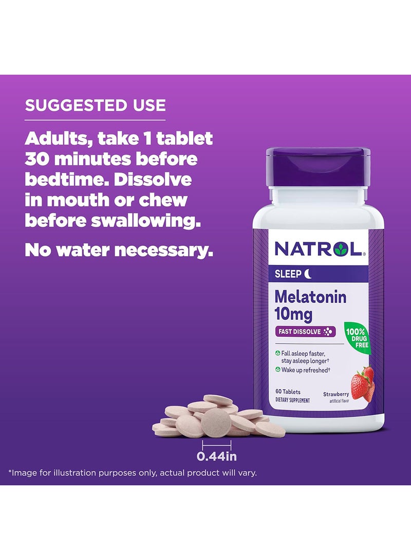 Melatonin Fast Dissolve, 10mg - 60 Tablets, Packaging May Vary