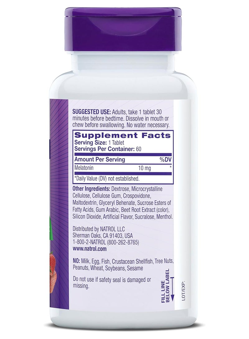 Melatonin Fast Dissolve, 10mg - 60 Tablets, Packaging May Vary