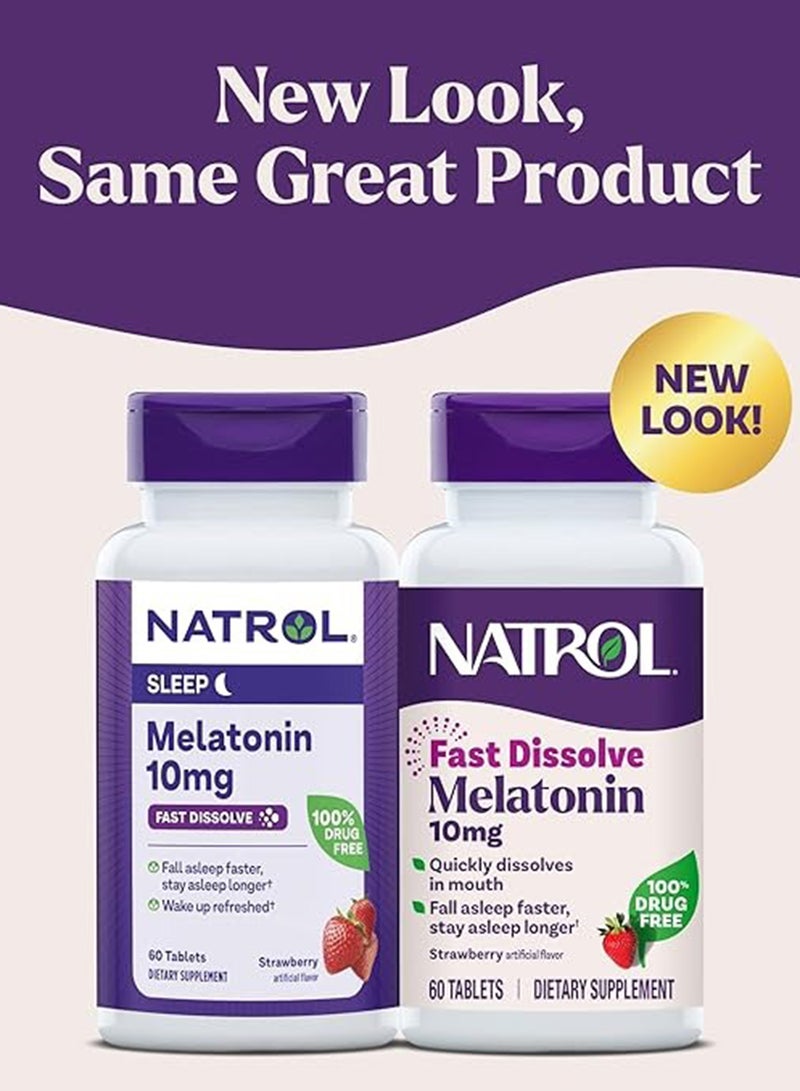 Melatonin Fast Dissolve, 10mg - 60 Tablets, Packaging May Vary