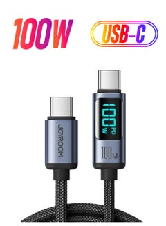 100W Usb C To Usb C Digital Display Cable Fast Charging Data Transfer Power Delivery For Samsung S21 Plus Huawei P30 Black