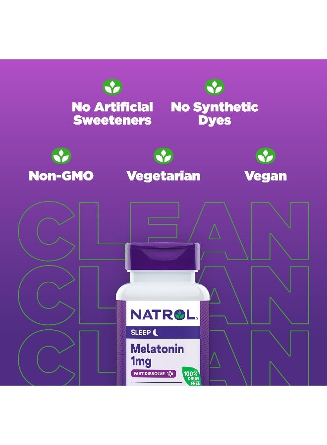 Natrol Sleep Melatonin, Fast Dissolve, 1mg, 90 Tablets Packaging May vary - Image 5