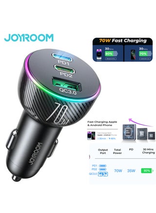 70W Usb C Car Charger Dual Pd35W And Qc3.0 Super Fast Charging Compatible With Iphone 13 14 Pro Max 14 Plus Ipad Pro Samsung Galaxy 22 Ultra S21 Google Pixel Black - pnsku/N53400232A/45/_/1739436172/b72bb464-b118-497a-a203-7831f5e0077c
