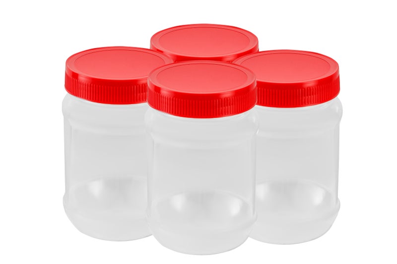 رويال فورد برطمان PET محكم الغلق من رويال فورد| RF11225| 1000 مل| مجموعة من 4 حاويات تخزين| وعاء شفاف للبقوليات والحبوب والتوابل - Image 5