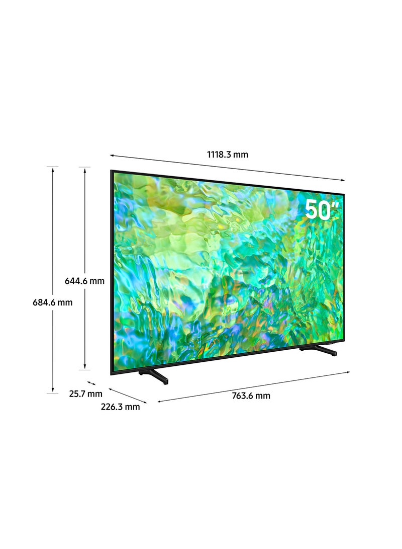 Samsung - Smart TV, Crystal UHD 4K, CU8100, 50 Inch, 2023, AirSlim, Crystal Processor 4K, OTS Lite UA50CU8100UXZN Black - Image 1