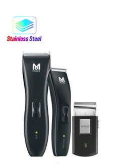 MOSER Trio Kit (Made In Germany) Professional Cordless Hair Clipper, Beard Trimmer And Mobile Shaver | High-Precision Blades | Value Pack | Ultra-Close Cut Black  - Image 1