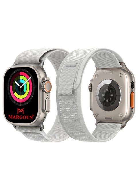 Apple Watch Trail Band 49mm 45mm 44mm 42mm Nylon Woven Sport Strap For iWatch Series Ultra/8/7/SE/6/5/4/3/2/2 Dusky White