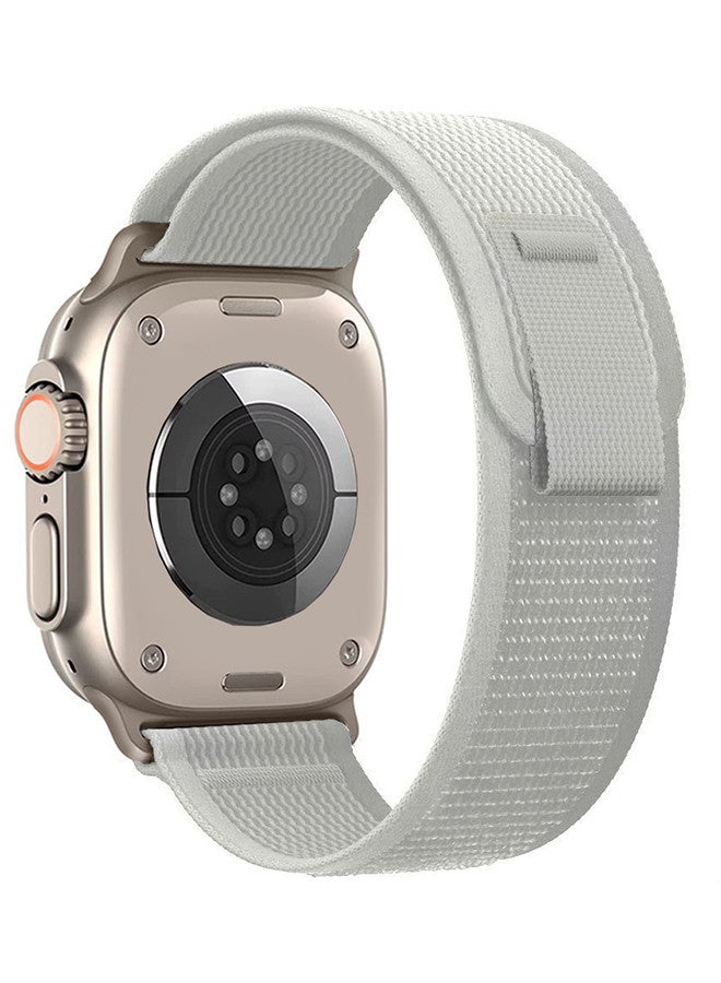 MARGOUN - Apple Watch Trail Band 49mm 45mm 44mm 42mm Nylon Woven Sport Strap For iWatch Series Ultra/8/7/SE/6/5/4/3/2/2 Dusky White - Image 1