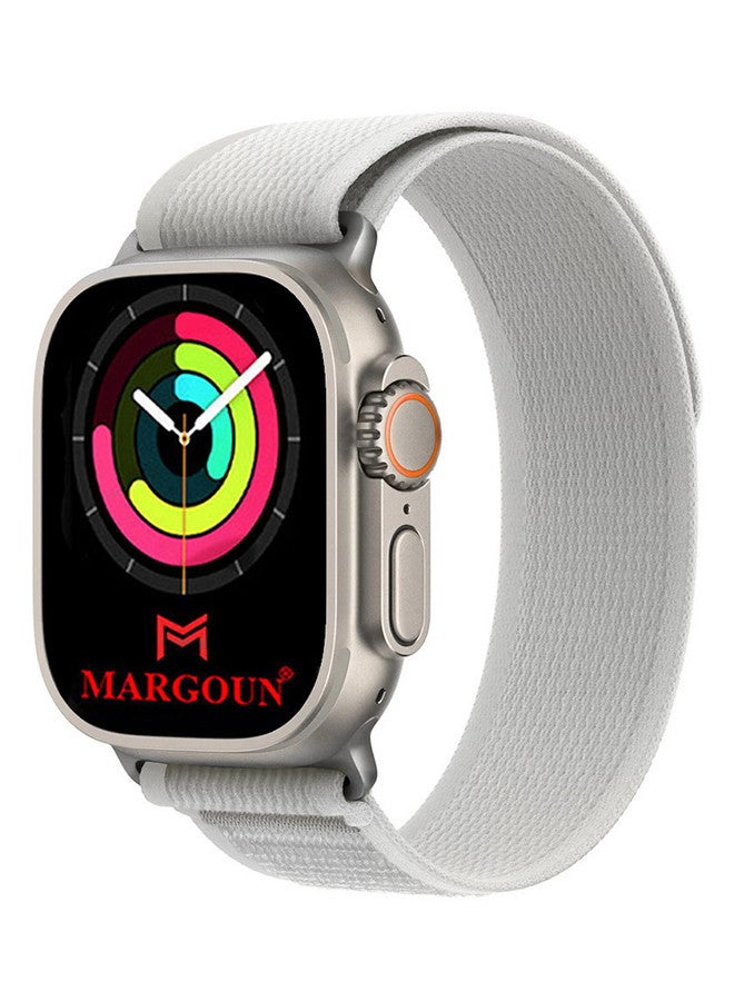 MARGOUN - Apple Watch Trail Band 49mm 45mm 44mm 42mm Nylon Woven Sport Strap For iWatch Series Ultra/8/7/SE/6/5/4/3/2/2 Dusky White - Image 1