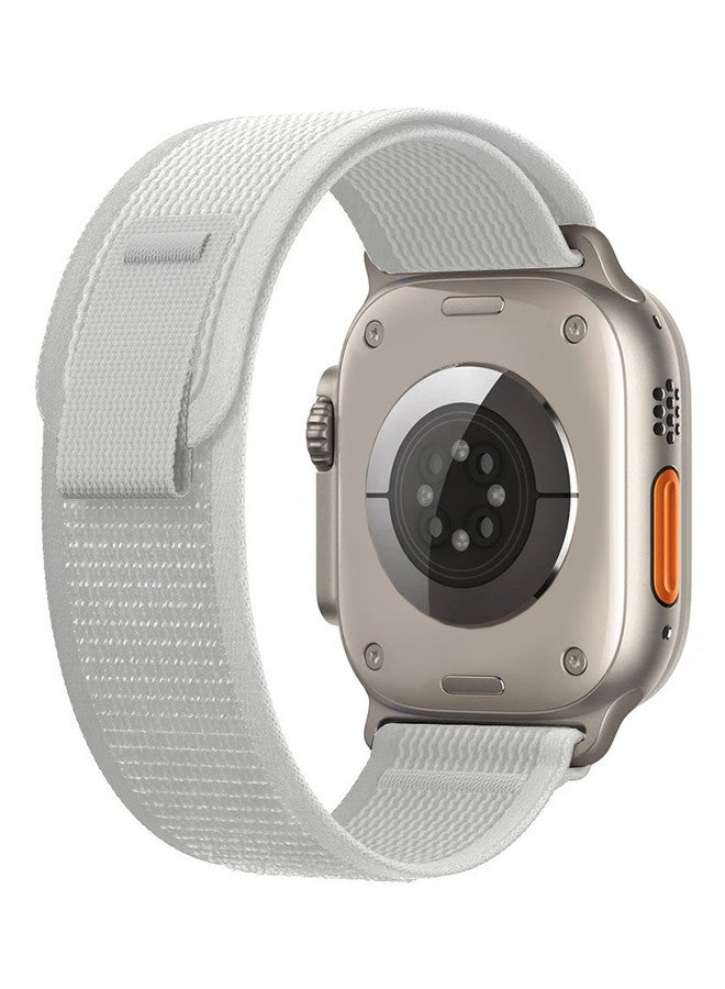 MARGOUN - Apple Watch Trail Band 49mm 45mm 44mm 42mm Nylon Woven Sport Strap For iWatch Series Ultra/8/7/SE/6/5/4/3/2/2 Dusky White - Image 1