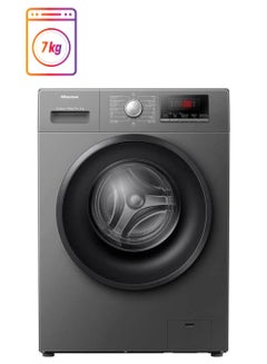 Hisense Front Load Washing Machine With Inverter Motor 1200 RPM 1 Year Warranty 7 kg WFQP7012EVMT Titanium silver  - Image 1