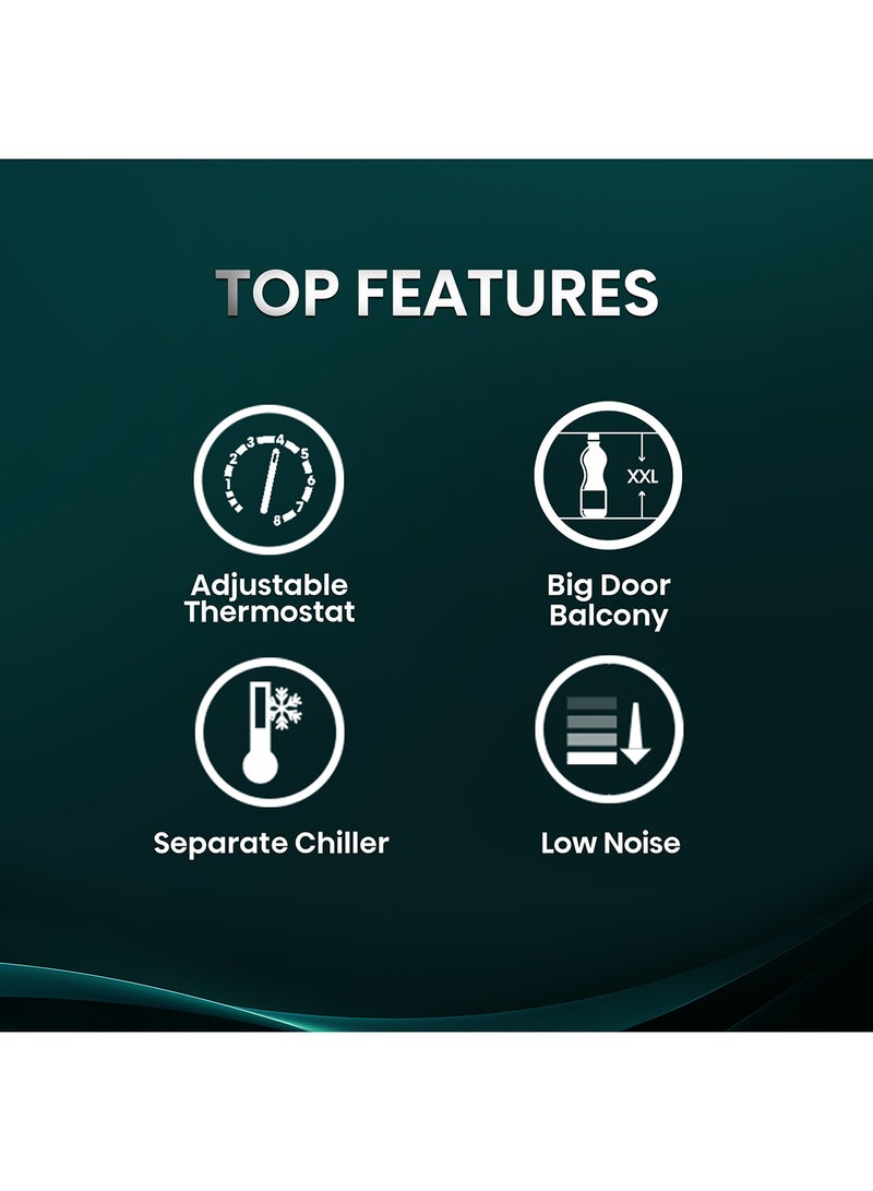 Hisense Gross 60L/Net 45L Single Door Refrigerator Minibar Fridge RR60D4ASU, Adjustable Thermostat, Big Door Balcony, Separate Chiller, Low Noise RR60D4ASU Silver - Image 4