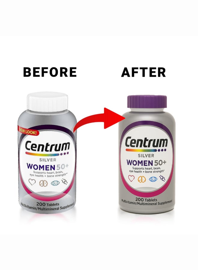 سنتروم متعدد الفيتامينات والمعادن سلفر 50+ للنساء 200 قرص - Image 1