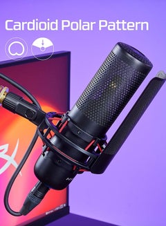 هايبركس ميكروفون الألعاب هايبركس بروكاست XLR RGB USB بمكثف  - Image 3