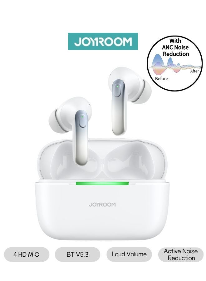 JOYROOM - JR-BC1 Bluetooth 5.3 TWS True Wireless In-Ear ANC Earbuds White - Image 1