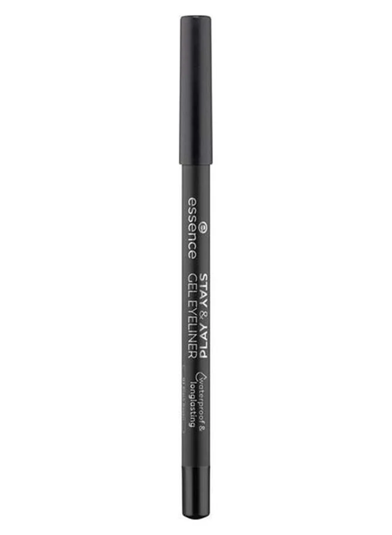 ايسنس STAY & PLAY GEL EYELINER | 01 Black Raven | Longlasting Waterproof Smudgeproof Gel Formula | Intense Color Payoff | Creamy Smooth Pencil for Everyday Eye Makeup | 1.30g