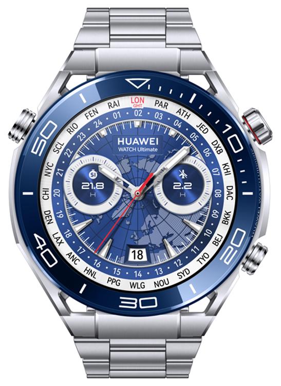هواوي Watch Ultimate، شاشة ملونة AMOLED مقاس 1.5 بوصة، هيكل مصنوع من سبائك غير متبلورة مصنوع من الزركون الصلب، عمر بطارية يصل إلى 14 يومًا، حزام من التيتانيوم أزرق تيتانيوم - Image 1