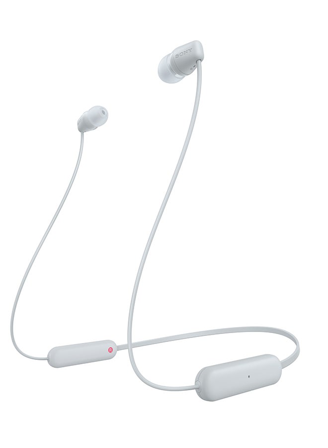 Sony WI-C100  In Ear Wireless Bluetooth Headphones With Mic White  - Image 1