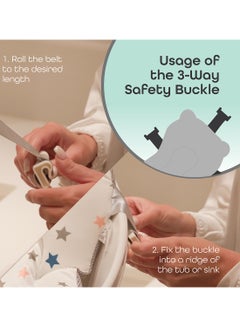 Moon Anti Slip Baby Bath Pad With Cushion And Buckle Suspension  - Image 4