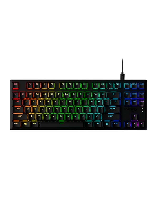 HYPERX Alloy Origins Core PBT- Red Mechanical Switch RGB USB-C Gaming Keyboard, PBT Keycaps, Compact, Durable Aluminum Body, Adjustable Feet, Customizable NGENUITY Software  |  639N7AA#A2N - Image 1