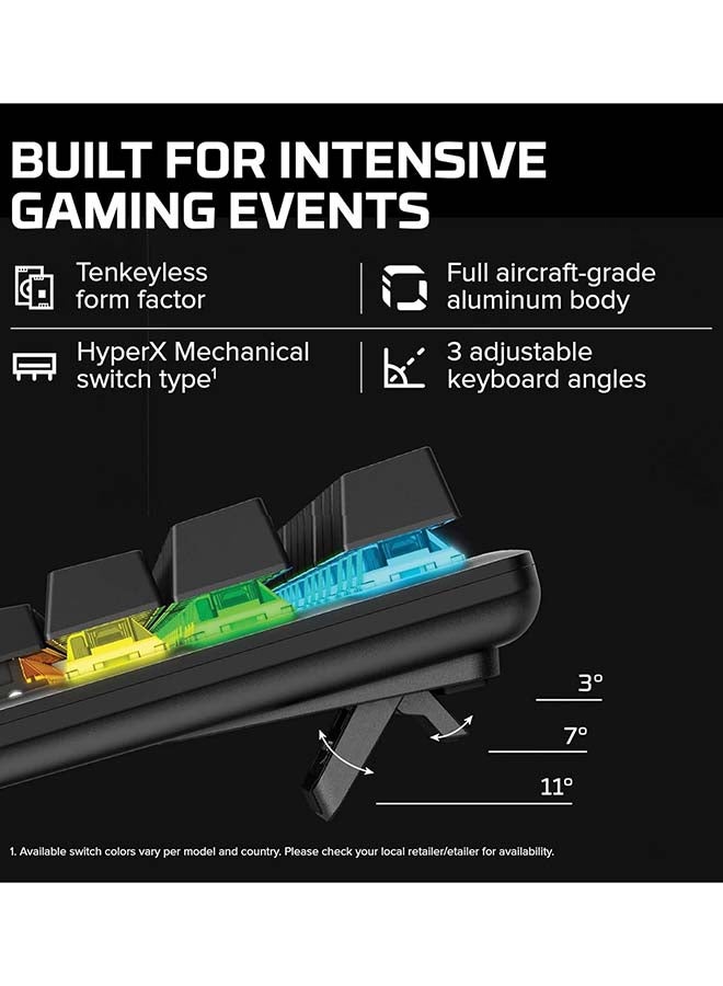HYPERX Alloy Origins Core PBT- Red Mechanical Switch RGB USB-C Gaming Keyboard, PBT Keycaps, Compact, Durable Aluminum Body, Adjustable Feet, Customizable NGENUITY Software  |  639N7AA#A2N - Image 4