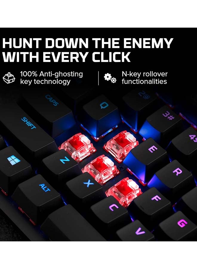HYPERX Alloy Origins Core PBT- Red Mechanical Switch RGB USB-C Gaming Keyboard, PBT Keycaps, Compact, Durable Aluminum Body, Adjustable Feet, Customizable NGENUITY Software  |  639N7AA#A2N - Image 3