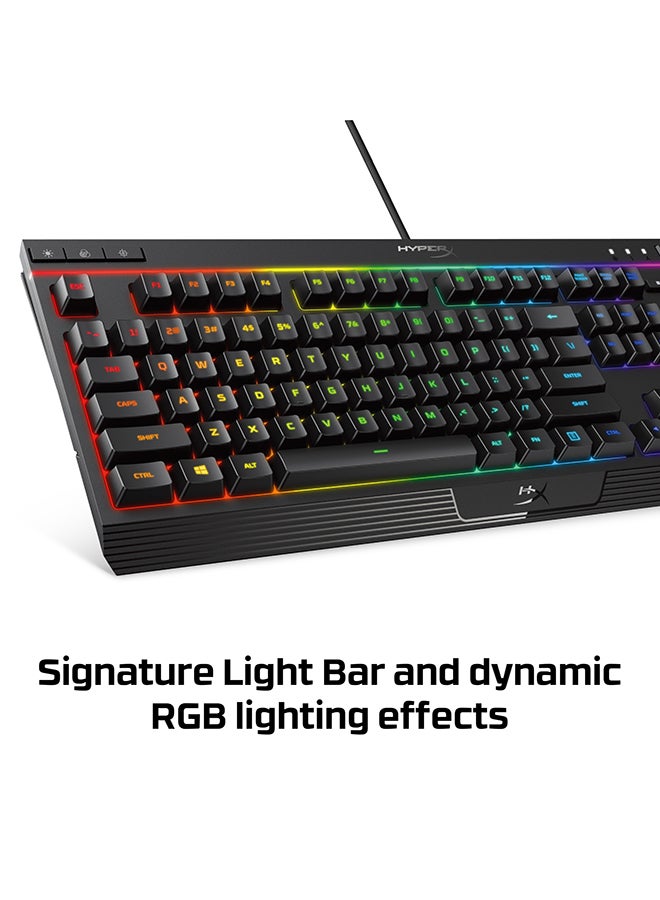 HYPERX - Alloy Core RGB - Gaming Keyboard, Membrane Switch, 5 Zones Multi-Color Customization, 6 LED Modes & 3 Brightness Levels, 1000Hz, Multi-Key Anti-Ghosting ,Acceleration, Game Mode |  4P4F5AA#ABA - Image 1