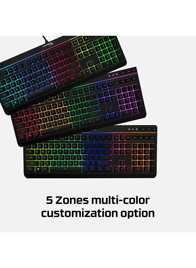 HYPERX - Alloy Core RGB - Gaming Keyboard, Membrane Switch, 5 Zones Multi-Color Customization, 6 LED Modes & 3 Brightness Levels, 1000Hz, Multi-Key Anti-Ghosting ,Acceleration, Game Mode |  4P4F5AA#ABA - Image 1