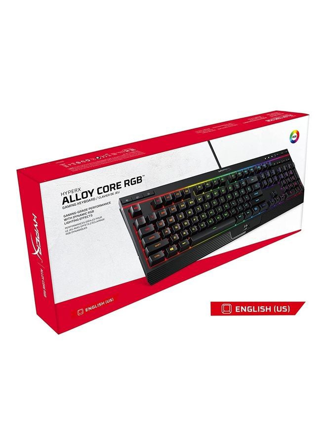 HYPERX - Alloy Core RGB - Gaming Keyboard, Membrane Switch, 5 Zones Multi-Color Customization, 6 LED Modes & 3 Brightness Levels, 1000Hz, Multi-Key Anti-Ghosting ,Acceleration, Game Mode |  4P4F5AA#ABA - Image 1