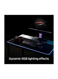 HYPERX Pulsefire Mat RGB Gaming Mouse Pad, 2 RGB Lighting Zones, 3 Profiles Onboard Memory, Cloth Rubber Material, Anti-Slip Rubber Base, Seamless, Anti-Fray Stitching, XL, Black | 4S7T2AA  - Image 3
