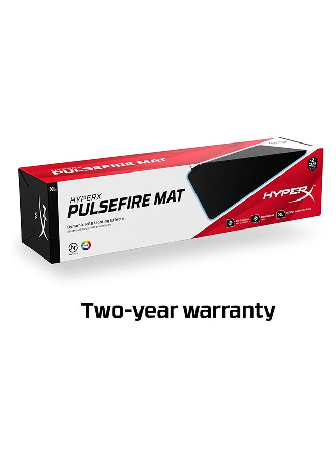 HYPERX - Pulsefire Mat RGB Gaming Mouse Pad, 2 RGB Lighting Zones, 3 Profiles Onboard Memory, Cloth Rubber Material, Anti-Slip Rubber Base, Seamless, Anti-Fray Stitching, XL, Black | 4S7T2AA - Image 1