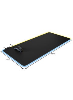 HYPERX Pulsefire Mat RGB Gaming Mouse Pad, 2 RGB Lighting Zones, 3 Profiles Onboard Memory, Cloth Rubber Material, Anti-Slip Rubber Base, Seamless, Anti-Fray Stitching, XL, Black | 4S7T2AA  - Image 2