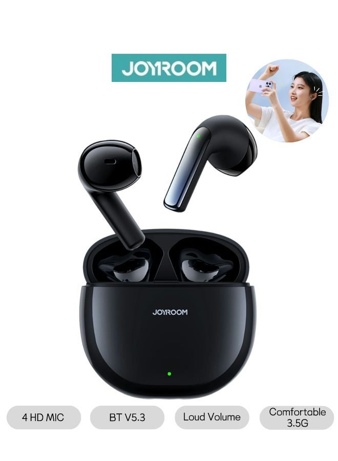 JOYROOM - JR-PB1 True Wireless Bluetooth Earphones 4 Mic Semi In-Ear TWS Earbuds ENC Call Noise Reduction  Bluetooth 5.3 Black - Image 1