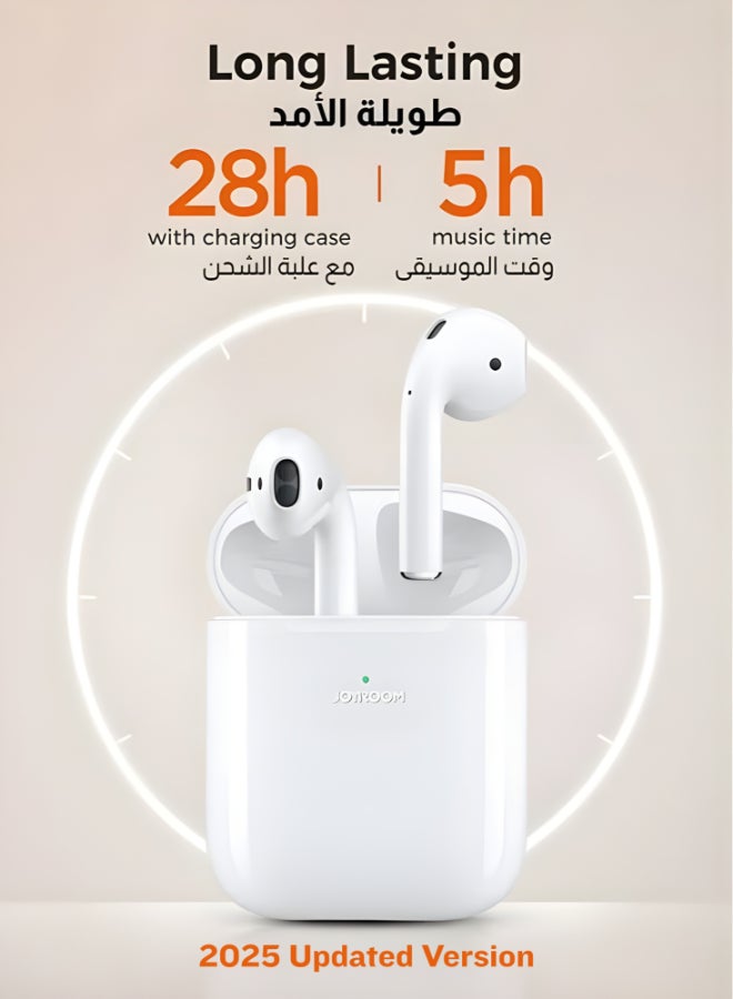 JOYROOM T03S True Wireless Earbuds – Bluetooth 5.0, Touch Control, Deep Bass, Hd Stereo Sound, 20H Battery Life, Magnetic Charging Case, Lightweight Design White  - Image 2