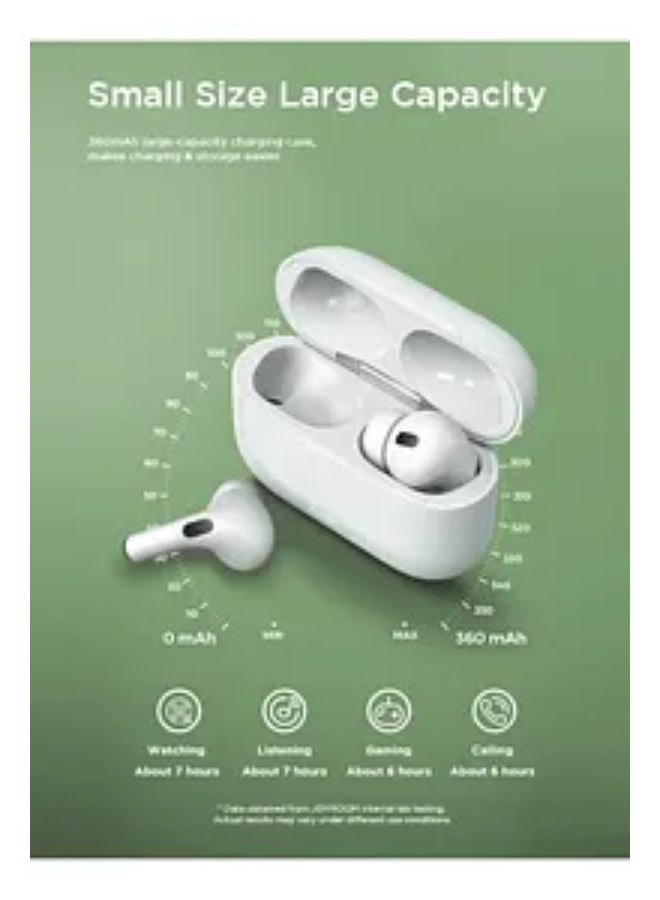 JOYROOM T03S Pro True Wireless Earbuds – 4-Mic Enc Calling, Deep Bass, Bluetooth 5.3, 24H Battery, Touch Control, Fast Pairing, Lightweight Design White  - Image 3