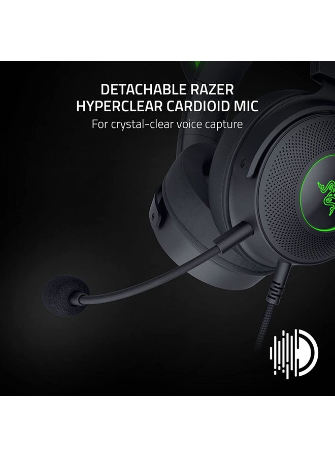 RAZER - Kraken Kitty V2 Pro Wired RGB Gaming Headset: Interchangeable Kitty, Bear, and Bunny Ears, Stream Reactive Lighting, Detachable HyperClear Cardioid Mic, For PC, PS4, PS5, Nintendo Switch - Black - Image 1