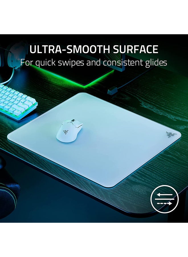 RAZER Razer Atlas Tempered Glass Gaming Mouse Mat, Ultra-Smooth Micro-Etched Surface, Dirt and Scratch-Resistant, Anti-Slip Base, Quiet Mouse Movements - White  - Image 3