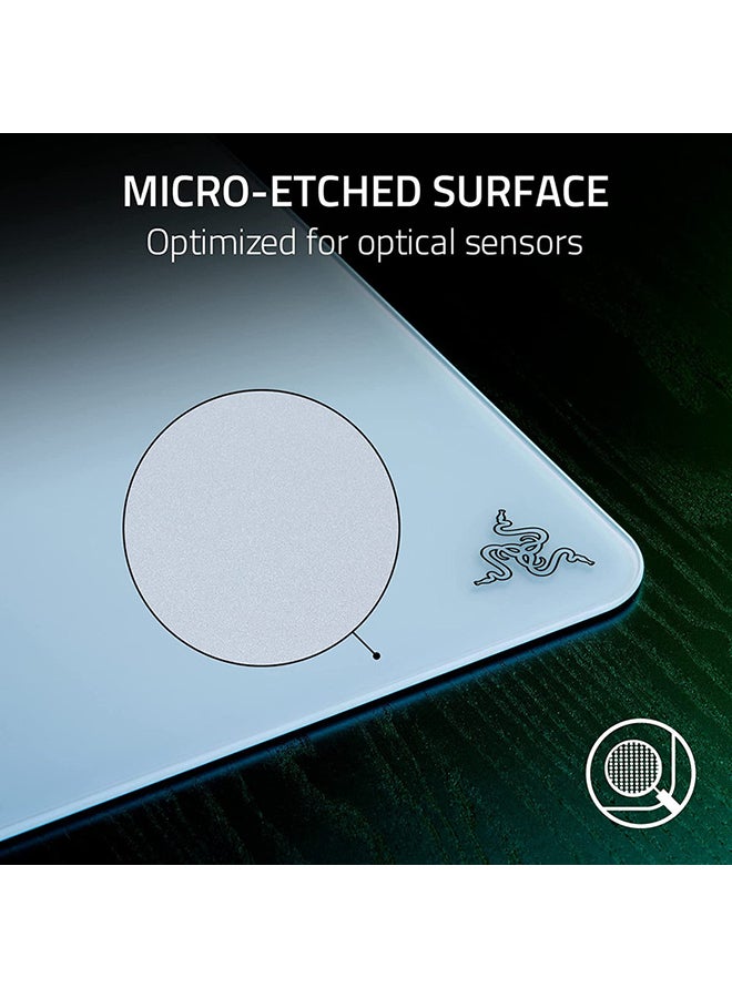 RAZER Razer Atlas Tempered Glass Gaming Mouse Mat, Ultra-Smooth Micro-Etched Surface, Dirt and Scratch-Resistant, Anti-Slip Base, Quiet Mouse Movements - White  - Image 4